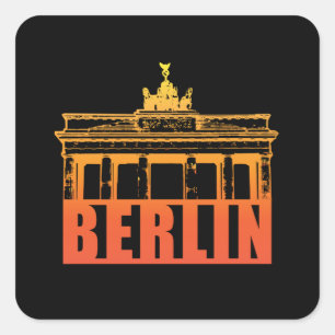 Sticker Carré Berlin Allemagne City Cityscape Skyline Drôle cade
