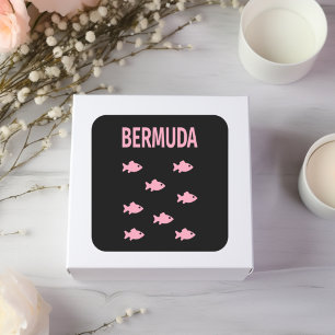 Sticker Carré Bermudes Fish School Couleur foncée