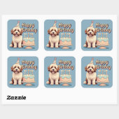 Sticker Carré Bernedoodle Chien coloré (Feuille)