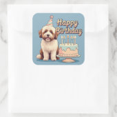 Sticker Carré Bernedoodle Chien coloré (Sac)