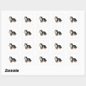 Sticker Carré Bernese Mountain Dog Zombie Halloween (Feuille)