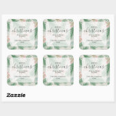 Sticker Carré Berries chic et Branches Noël (Feuille)