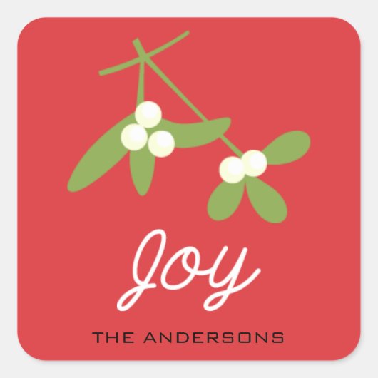 Sticker Carré Berries d'hiver Red Christmas/Holiday (Devant)