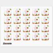 Sticker Carré Berry fraise Baby shower sucré (Feuille)