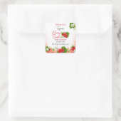 Sticker Carré Berry fraise Baby shower sucré (Sac)