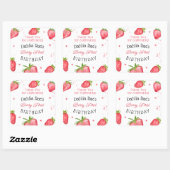 Sticker Carré Berry Premier anniversaire fraise (Feuille)