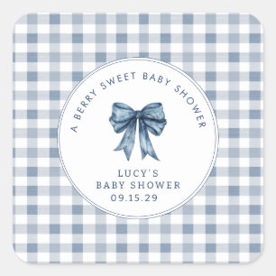 Sticker Carré Berry Sweet Baby shower Blueberry Bow