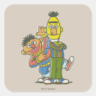 Sticker Carré Bert et Ernie Style Classique