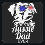 Sticker Carré Best Aussie Dad Ever Australian Shepherd<br><div class="desc">Best Aussie Dad Ever Australian Shepherd</div>