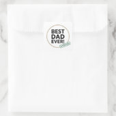 Sticker Carré Best Dad Ever, conception de texte approuvée (Sac)