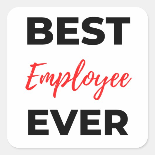 Sticker Carré Best Employee Ever 2 (Devant)