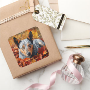 Sticker Carré Bétail australien en automne Feuilles automne Insp