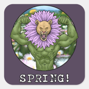 Sticker Carré Bête de printemps