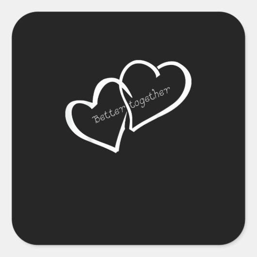 Sticker Carré Better Together Long Distance Relationship Modern  (Devant)