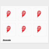 Sticker Carré Better Together Partner Look Siblings Twins Couple (Feuille)