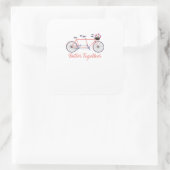 Sticker Carré Better Together Tandem Bicycle Together Modern Des (Sac)