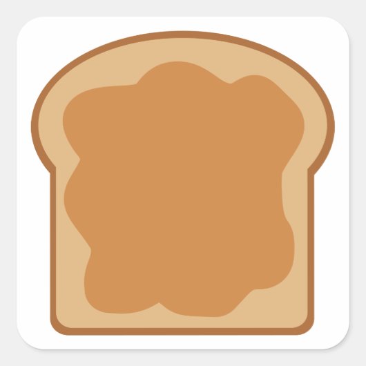 Sticker Carré Beurre d'arachide tranche de pain (Devant)