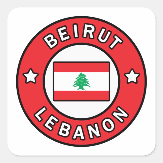 Sticker Carré Beyrouth Liban (Devant)