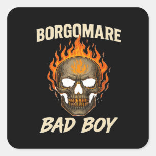 Sticker Carré Bgm Mauvais - Squelette Mains Coeur