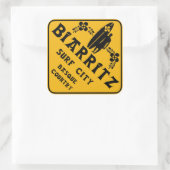 Sticker Carré Biarritz Surfing (Sac)