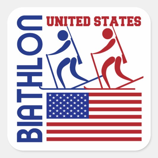 Sticker Carré Biathlon États-Unis (Devant)