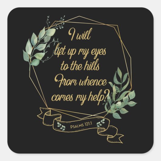 Sticker Carré Bible chrétienne Verse Eucalyptus Feuilles (Devant)