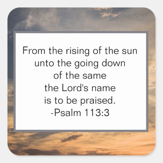 Sticker Carré Bible chrétienne Verse Psaumes (Devant)