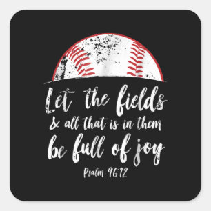 Sticker Carré Bible de baseball Verse mignon Psaume chrétien 96