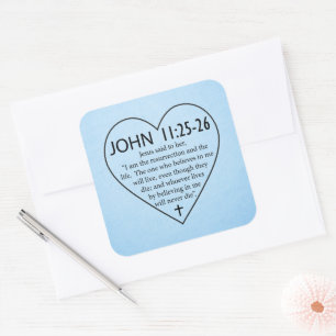 Sticker Carré Bible - Jean 11:25-26