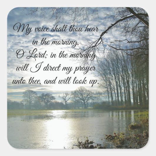 Sticker Carré Bible Verse Écriture Prière (Devant)