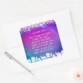 Sticker Carré Bible Verse Jérémie 29:11 Village de Noël (Enveloppe)