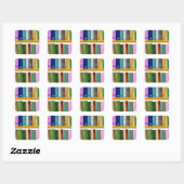 Sticker Carré bibliothèque bibliothèque bibliothèque lecture (Feuille)