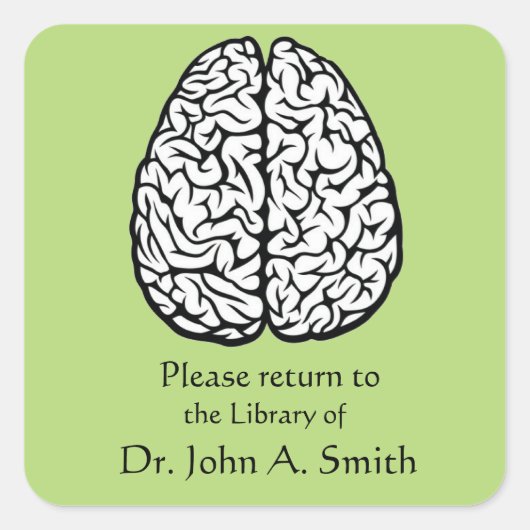 Sticker Carré Bibliothèque de cerveaux (Devant)