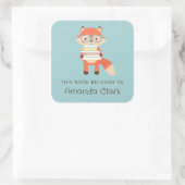 Sticker Carré Bibliothèque de lecture Fox (Sac)