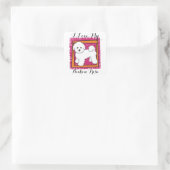 STICKER CARRÉ BICHON FRISE (Sac)