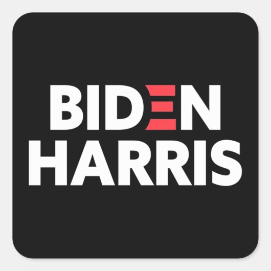 Sticker Carré Biden / Harris Campagne électorale noir et blanc (Devant)
