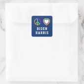 Sticker Carré Biden Harris Peace Love (Sac)