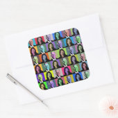 Sticker Carré Biden Harris Pop Art (36 Couleurs) (Enveloppe)