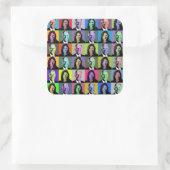 Sticker Carré Biden Harris Pop Art (36 Couleurs) (Sac)