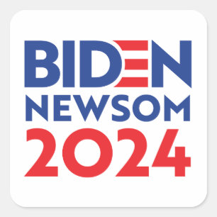 Sticker Carré Biden Newsom 2024