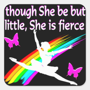 STICKER CARRÉ BIEN QU'ELLE SOIT PETITE, ELLE EST DESIGN DANSEUSE