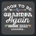 Sticker Carré Bientôt être grand-père à nouveau 2024 Chargement<br><div class="desc">Bientôt être grand-père de nouveau 2024 Chargement promu à Grand-père Funny Crew Graphic design Cadeau Carré Stickers Collection classique.</div>