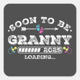Sticker Carré Bientôt être Granny 2025 Chargement