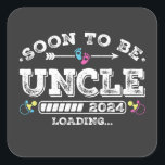 Sticker Carré Bientôt être Oncle 2024 Chargement<br><div class="desc">Bientôt Be Uncle 2024 Chargement Promoted to Uncle Funny Crew Graphic design Cadeau Carré Stickers Collection classique.</div>