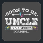 Sticker Carré Bientôt être Oncle 2024 Chargement<br><div class="desc">Bientôt Be Uncle 2024 Chargement Promoted to Uncle Funny Crew Graphic design Cadeau Carré Stickers Collection classique.</div>