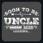 Sticker Carré Bientôt être Oncle 2025 Chargement<br><div class="desc">Bientôt Be Uncle 2025 Chargement Promoted to Uncle Funny Crew Graphic design Cadeau Carré Stickers Collection classique.</div>