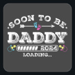 Sticker Carré Bientôt être papa 2024 Chargement<br><div class="desc">Bientôt Be Daddy 2024 Chargement promu à Daddy Funny Crew Graphic design Cadeau Carré Stickers Collection classique.</div>