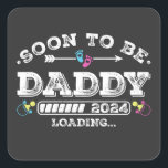 Sticker Carré Bientôt être papa 2024 Chargement<br><div class="desc">Bientôt Be Daddy 2024 Chargement promu à Daddy Funny Crew Graphic design Cadeau Carré Stickers Collection classique.</div>