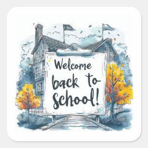 Sticker Carré Bienvenue à l'école !