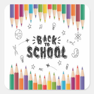 Sticker Carré Bienvenue À L'École Chemise, Premier Jour De L'Éco